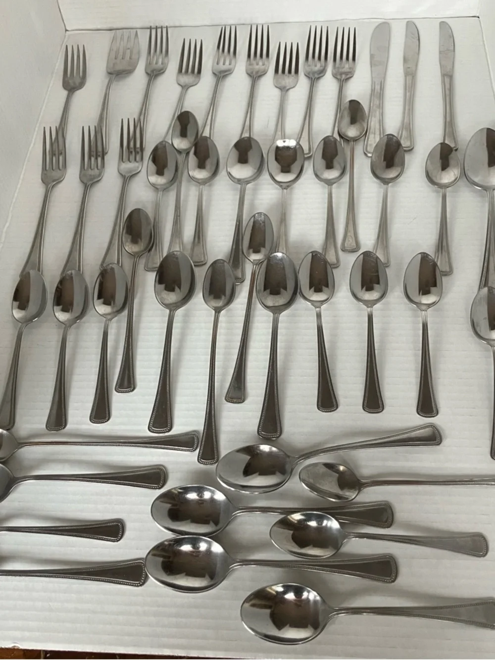 Oneida craft‎ Stainless Steel Flatware Set - Polished Silverware Set  46 pieces
